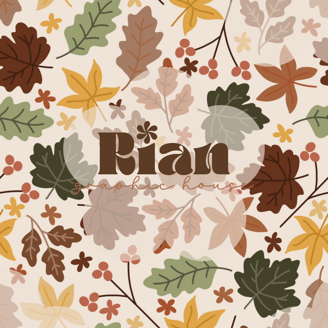 Fall Foliage + Flowers Seamless
