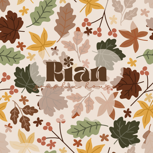 Fall Foliage + Flowers Seamless