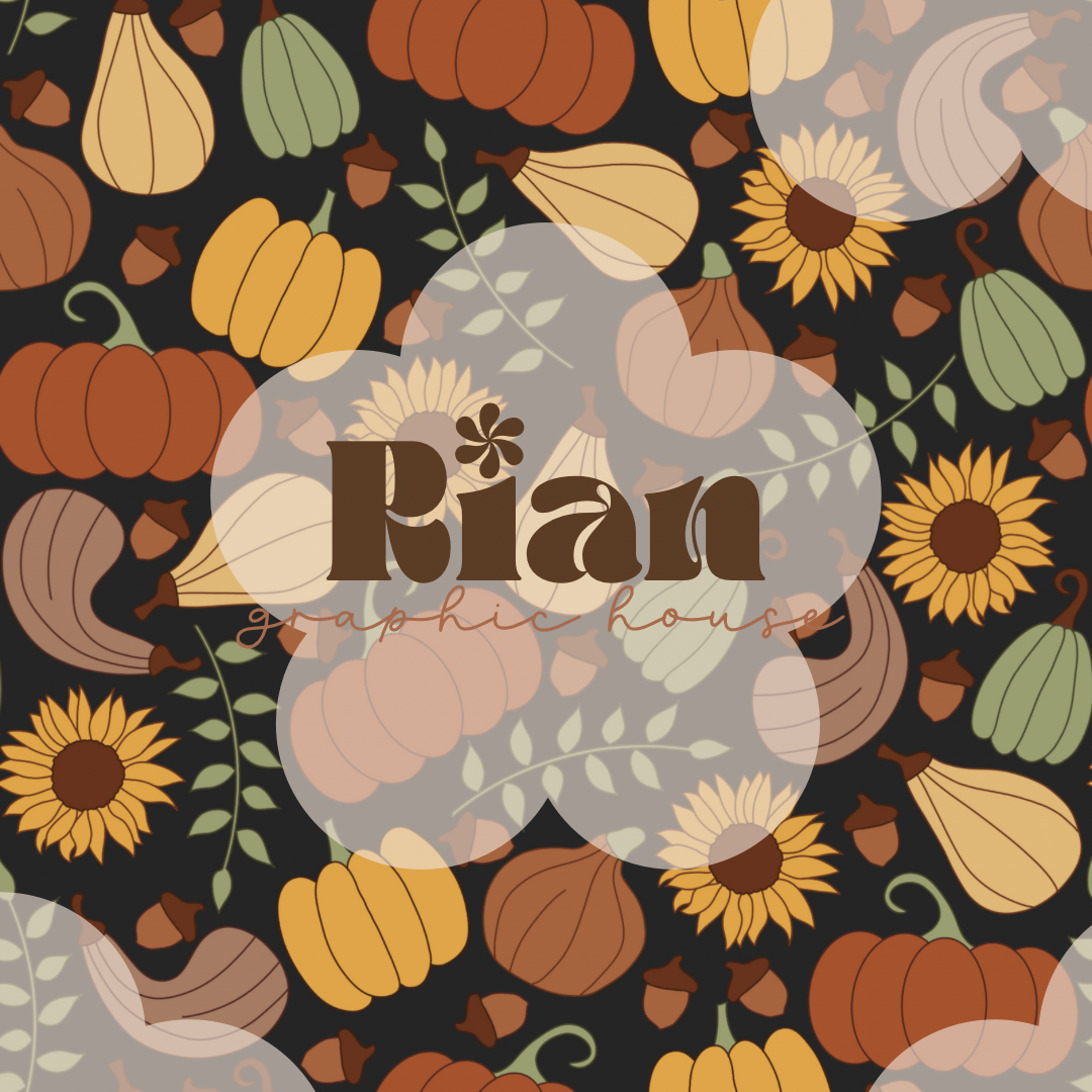 Oh My Gourd//Charcoal Seamless