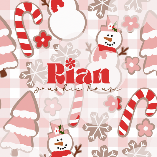 Christmas Cookies//Snowman Seamless