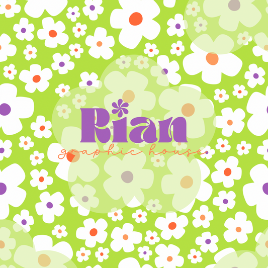 Ghostly Floral//Slime Green Seamless