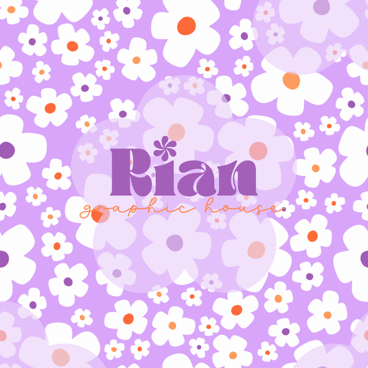 Ghostly Floral//Purple Seamless