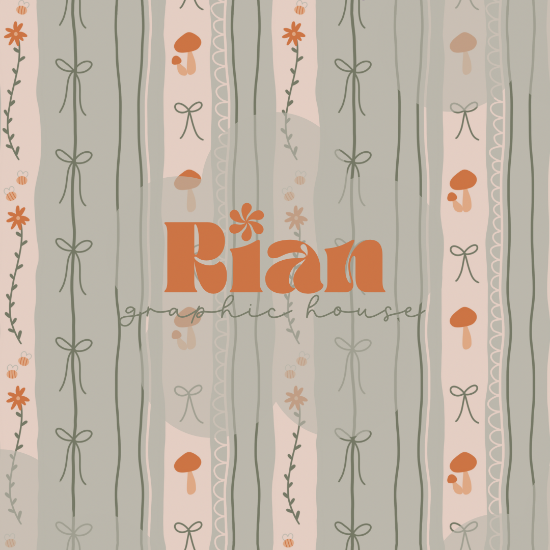 Vintage Wallpaper//Bees + Mushrooms Seamless