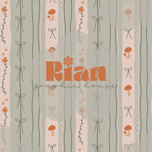 Vintage Wallpaper//Bees + Mushrooms Seamless