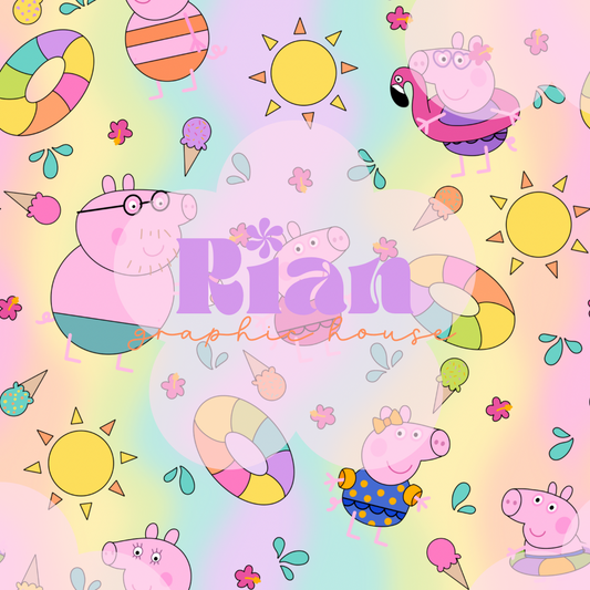 Pool Party Pigs Seamless